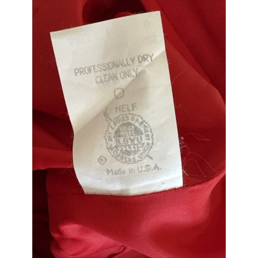 Vintage Talbots Albert Nipon Dress Womens 6 Red Nylon Acetate Made in USA - Picture 10 of 15